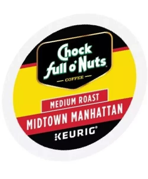 Chock Full O' Nuts Midtown Manhattan Coffee 12 to 144 K cups Pick Any Quantity gallery