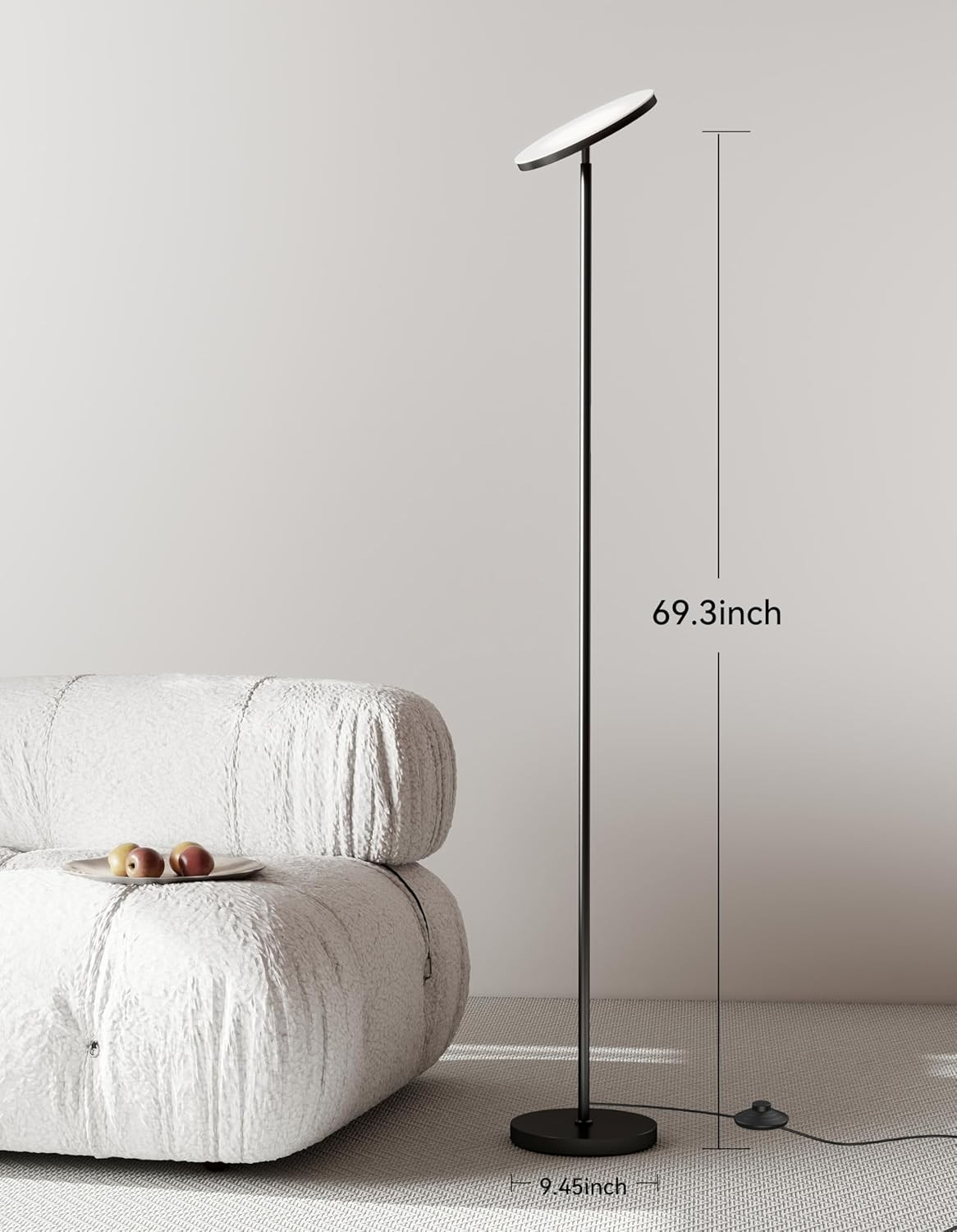 LED Floor Lamp – Super Bright Torchiere with Remote & Foot Switch, Stepless Dimm gallery