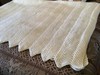 Vtg Handmade Crochet Blanket Afghan 84” x 67” Zig Zag Chevron Ivory Cream gallery