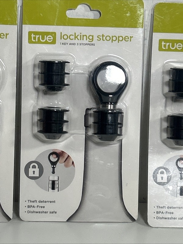 4 Pack Locking Bottle Stopper, Set of 3 by True gallery