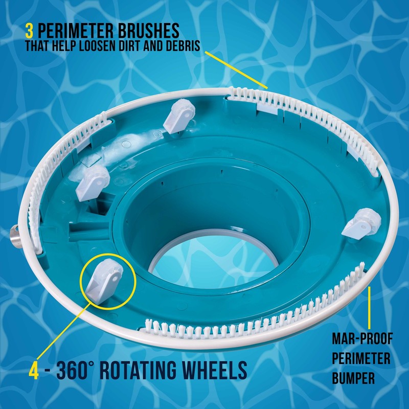 Swimming Pool Leaf Terminator Vacuum, 15" Cleaner, 2 Debris Eater Bags, 8 Jets gallery