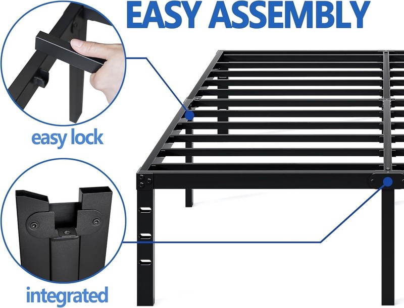 Space-Saving Twin Metal Bed Frame with Easy Assembly & Under-Bed Storage - Black gallery