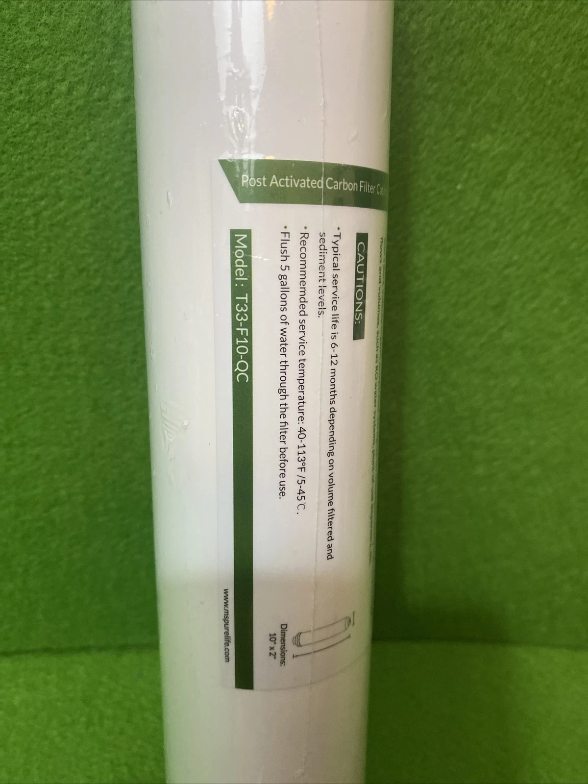 1 Pack T33-F10-QC Inline Activated Carbon Post Filter RO - Membrane Filter!!!!!! gallery