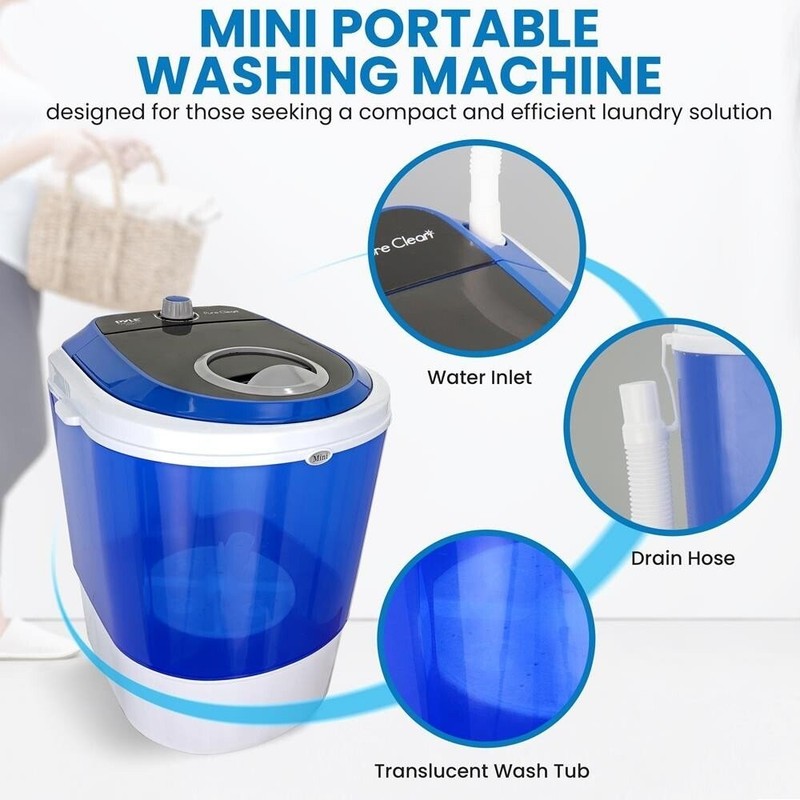 Pyle PUCWM11 Compact & Portable Washing Machine - Mini Laundry Clothes Washer gallery