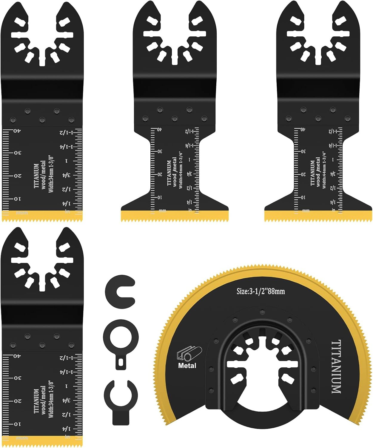 Titanium Oscillating Tool Blade Set, 5PCS Multi-Tool Blades for Wood & Metal gallery