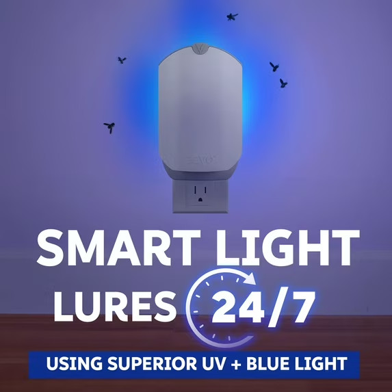 Zevo Flying Insect Trap (1 Plug-in Base + 3 Cartridges) Featuring Blue UV Light gallery
