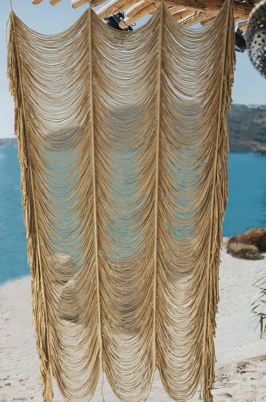 Macrame curtain boho doorway window wall decor fiber yarn art handwoven hanging gallery
