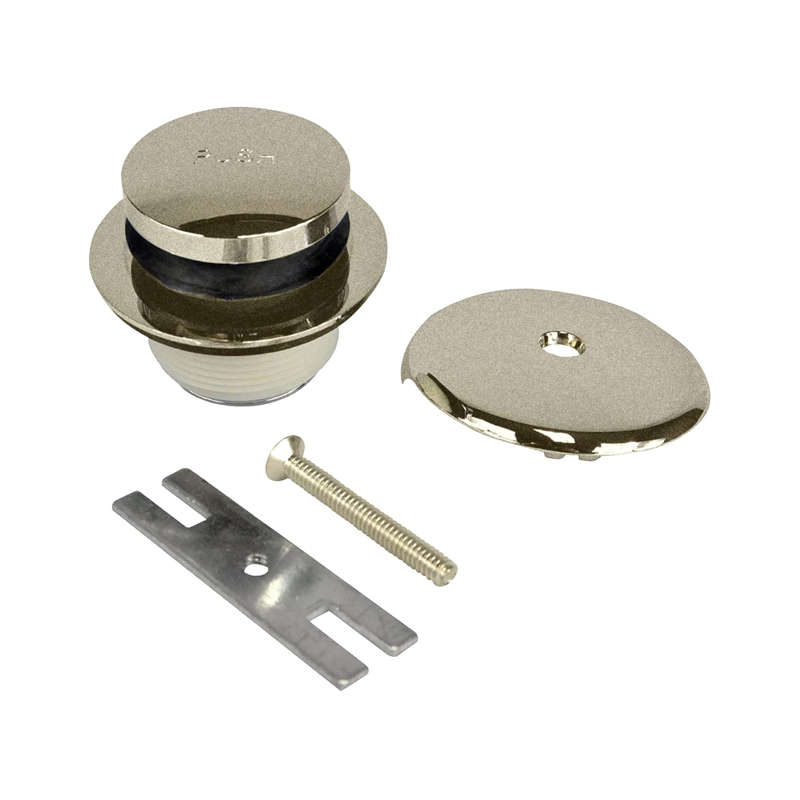 DANCO Universal Bath Tub Touch-Toe Push Button Bath Drain Trim Kit with Overflow gallery
