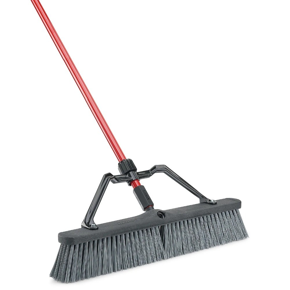 Libman Push Broom Rough Surface Red Black 24" 3/Carton gallery