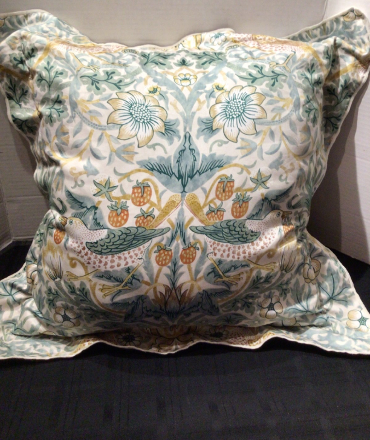 WILLIAM MORRIS & Co Pillow Cover & Insert 18 x 18 Strawberry Thief green gallery