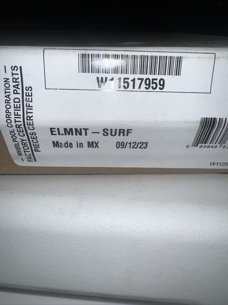 Whirlpool Range Oven Surface Element Dual Front W11517959 W10275048