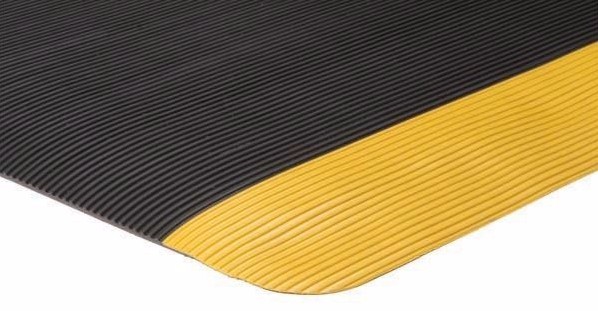 4' x 4' x 9/16'' Thick Ribbed Plate Surface Industrial Anti Fatigue Matting gallery