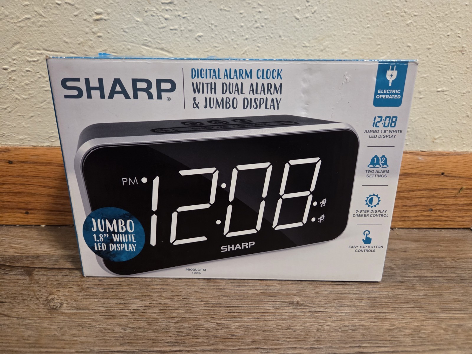 Sharp DIGITAL ALARM CLOCK | DUAL ALARM | JUMBO 1.8" WHITE LED DISPLAY | DIMMER gallery