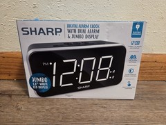 Sharp DIGITAL ALARM CLOCK | DUAL ALARM | JUMBO 1.8″ WHITE LED DISPLAY | DIMMER