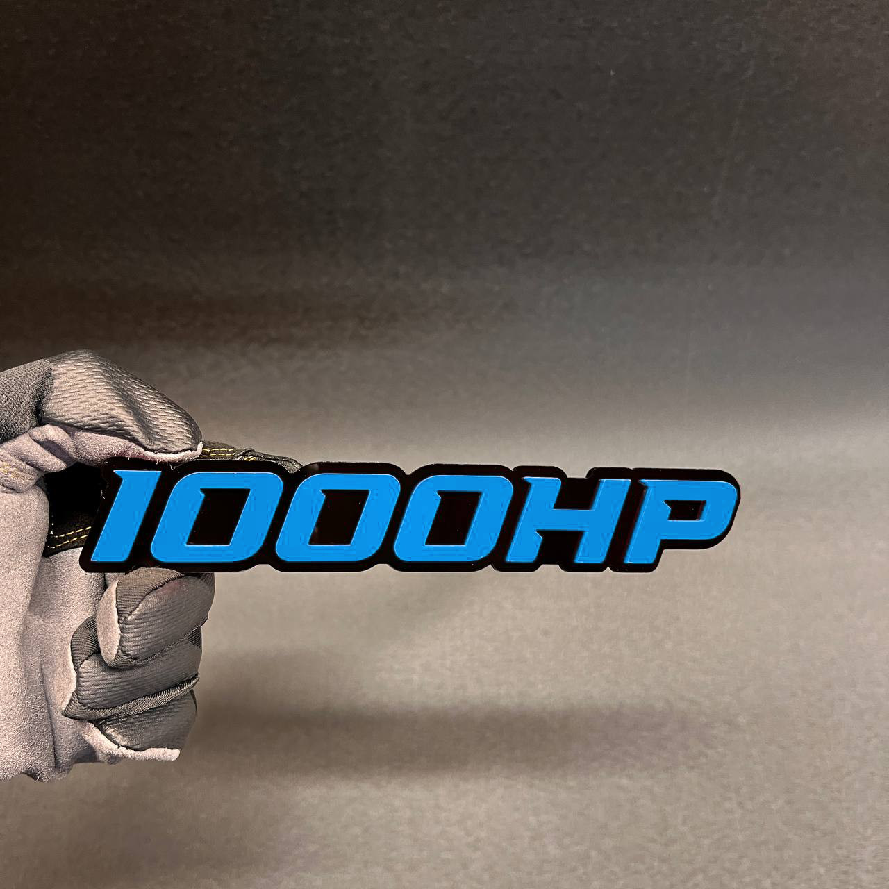 1X 1000 HP Custom 3D Car Emblem Multicolor Acrylic Badge Decal BLACK - L.BLUE gallery