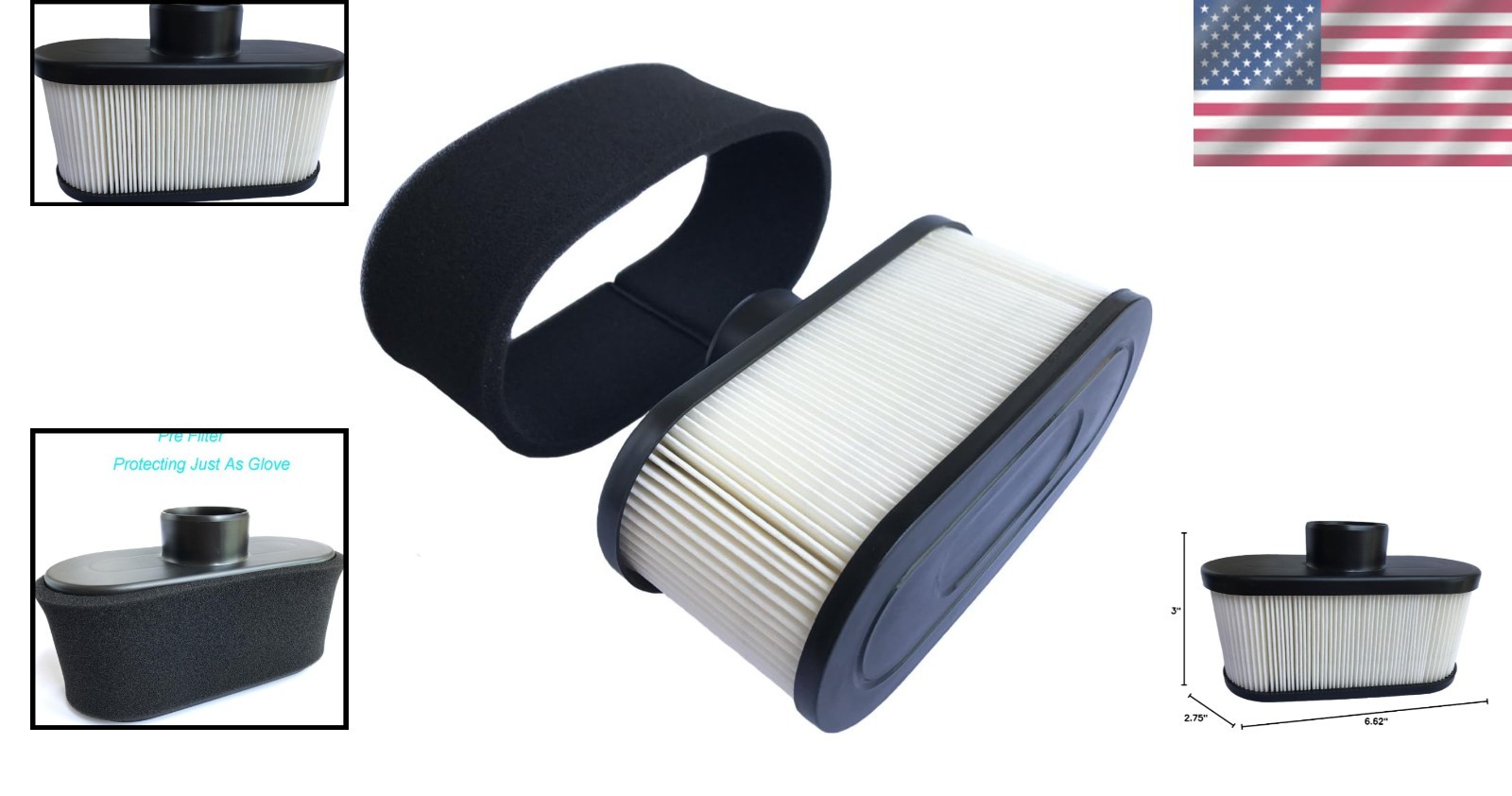 Vehicle-Specific Air Filter & Pre-Filter for Kawasaki Lawn Mowers - Optimal Fit gallery