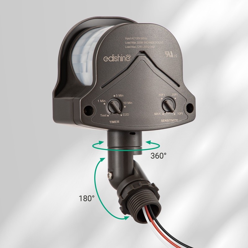 EDISHINE 240 Degree Motion Sensor,Replacement Motion Detector for Outdoor Lights gallery