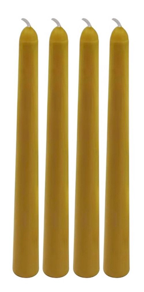 100% Natural Unscented Beeswax 10" Taper Candles 4/Box Cotton Wicks gallery
