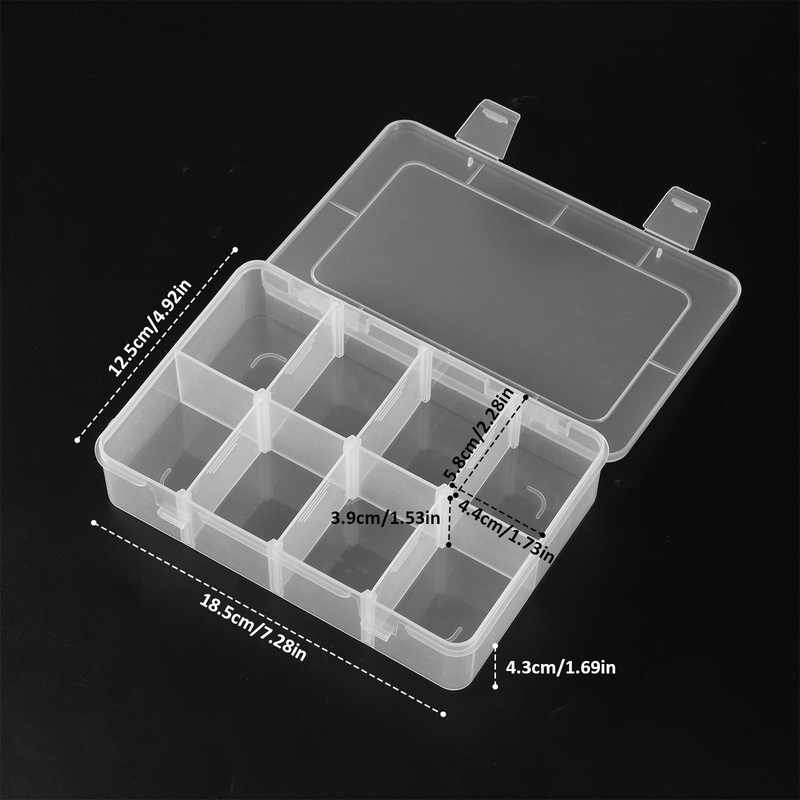 8 Grids Plastic Compartment Storage Box with Adjustable Divider Clear Plastic... gallery