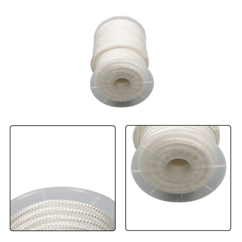 3/8" x 100' White Nylon Solid Braid Knot Rope High UV & Abrasion Resistance gallery