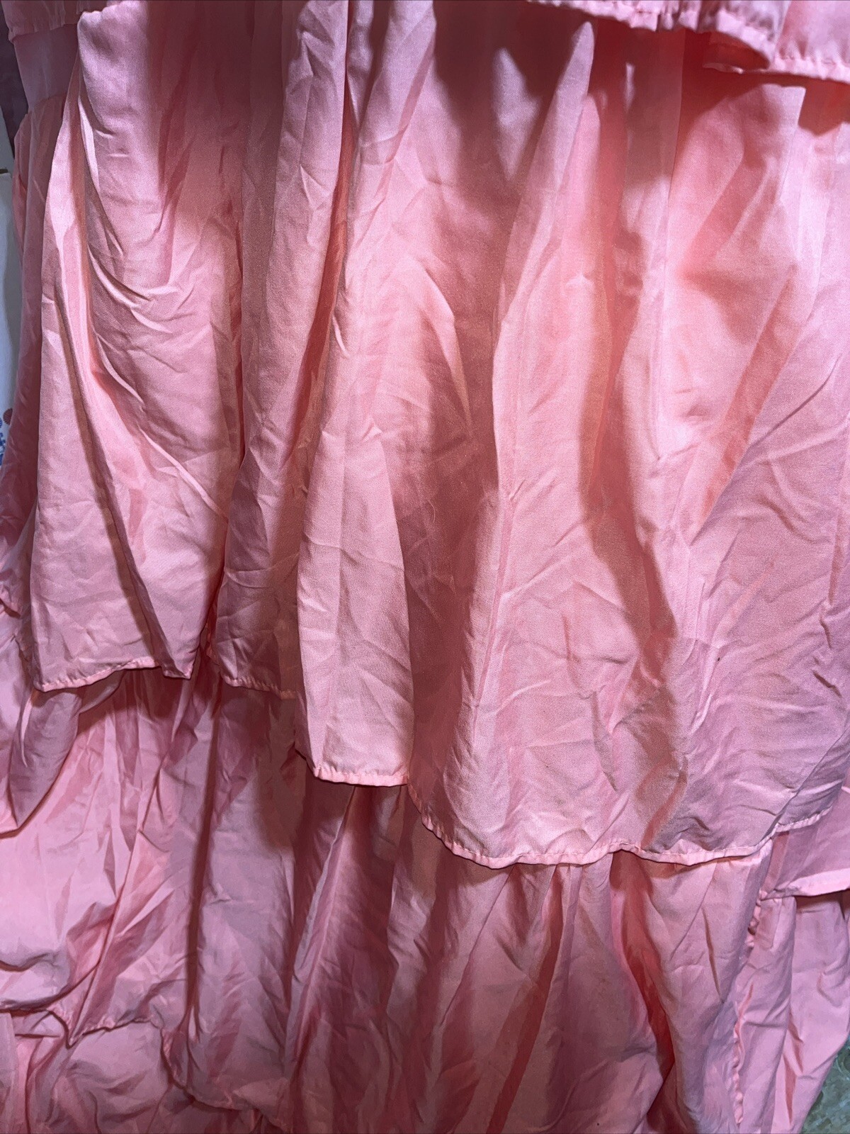 Ruffled 5 layers Drapery Curtain Panels 43x 84 Coral Spring Summer Fall 2 Panels gallery