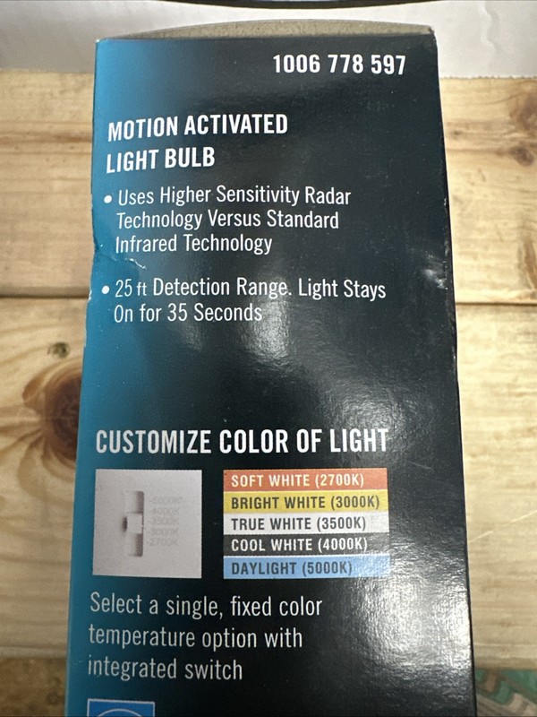 Ecosmart Dimmable Motion Sensor LED Light Bulb A19 60W 120V 1006778597 gallery