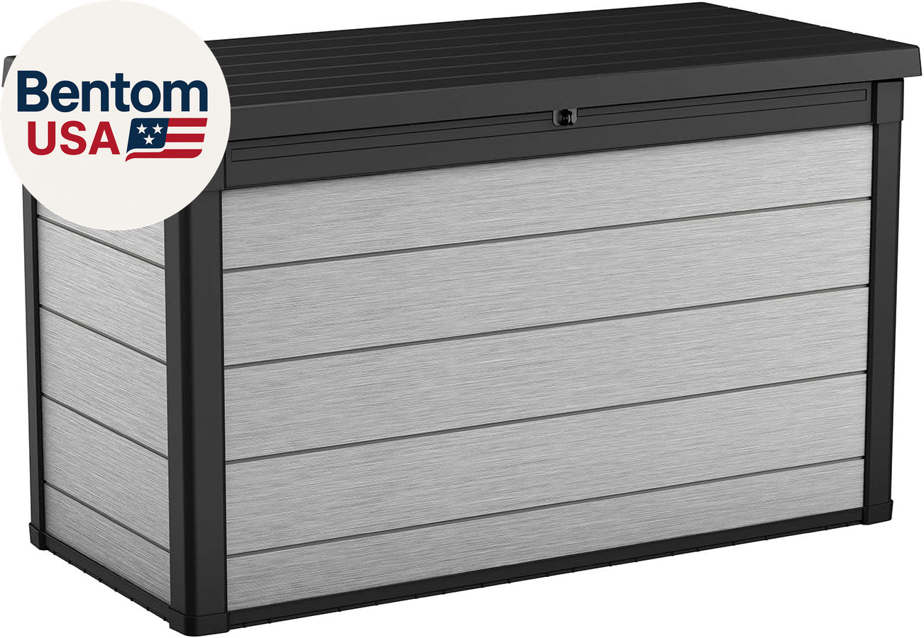 Keter Denali 200 Gallon Resin Large Deck Box with Double Wall 20Mm Panels - Pain gallery