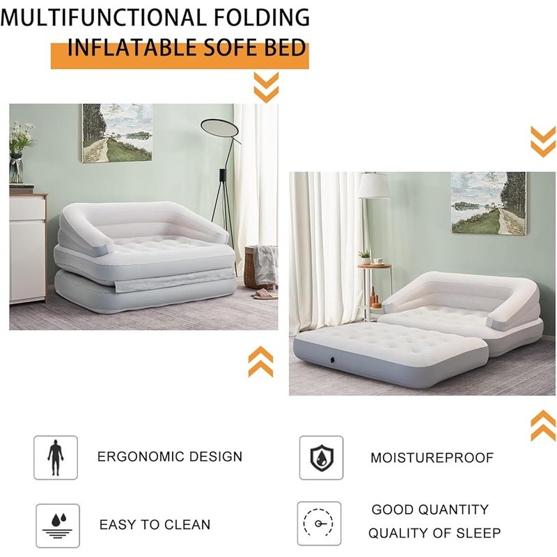 Portable Inflatable Sofa Bed Air Couch Easy Setup Multi-Functional Outdoor Use gallery