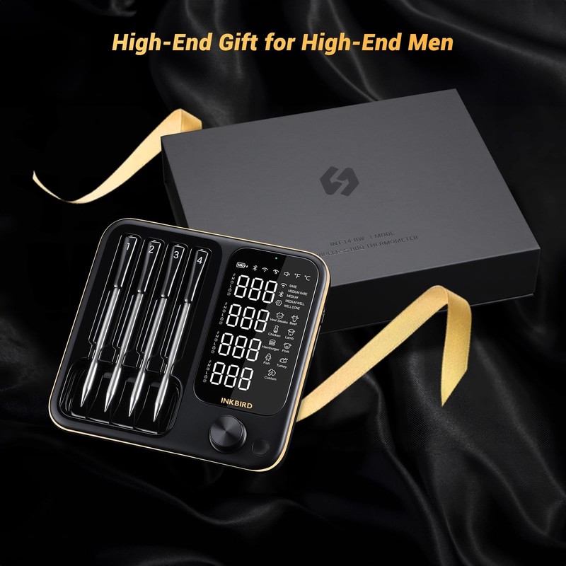 Wireless Meat Thermometer with 4 Probes, WiFi Meat Thermometer Digital Wirele... gallery