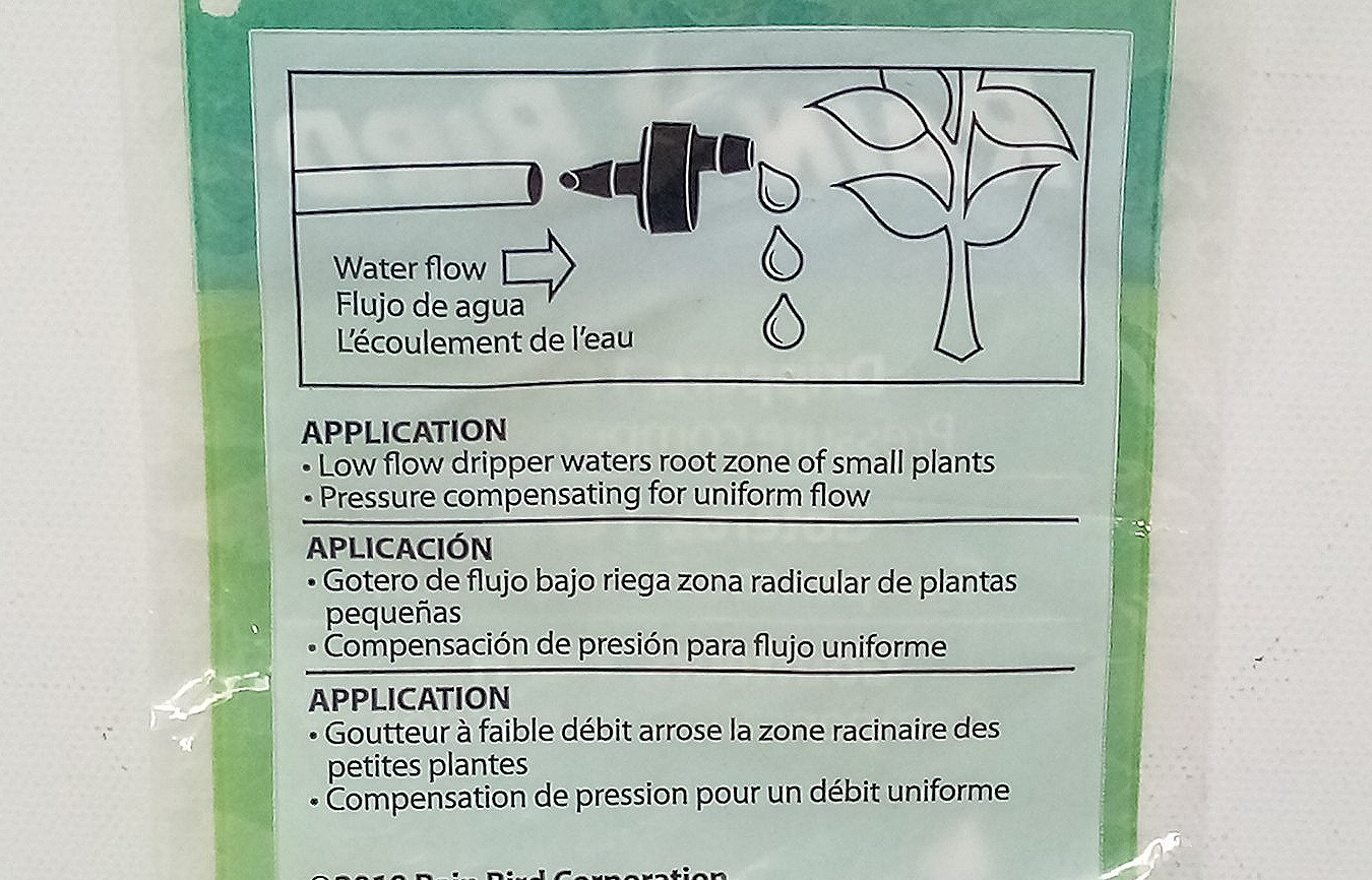 Rain Bird Pressure Compensating Drippers, 1 GPH (SW10/10) - 3 Pk w/ 10 Drippers gallery