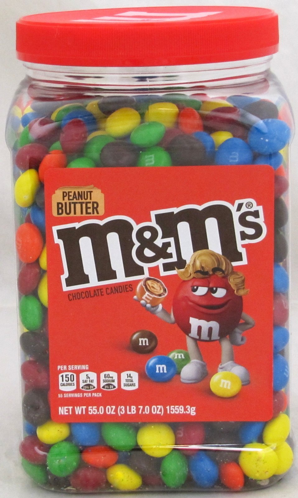 M&Ms Peanut Butter Candy 55 oz Jar M&M's M & M Chocolate Candies Tub Bulk 3.43LB gallery