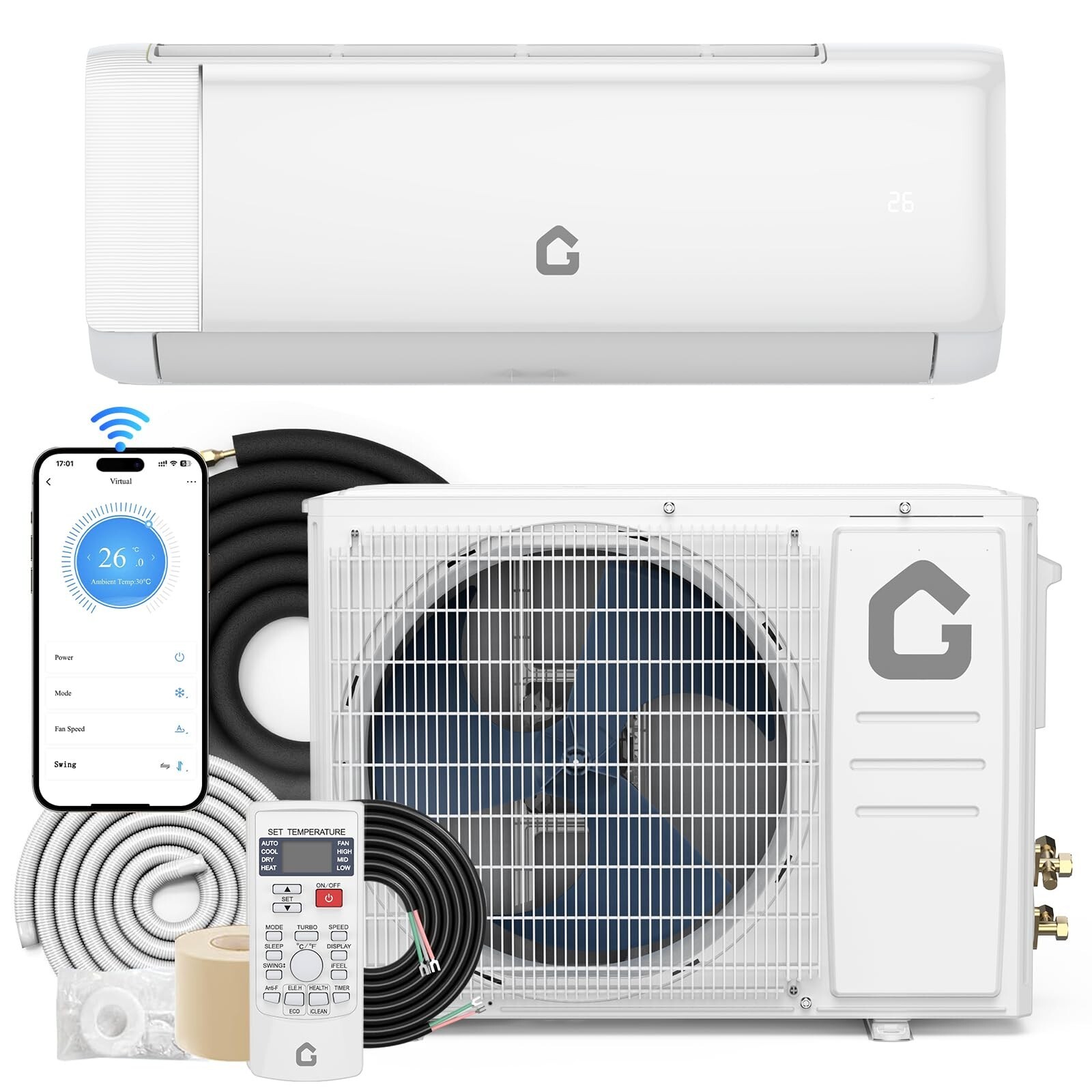 24000 BTU Ductless Mini Split Air Conditioner Heat Pump Inverter 19 SEER AC 220V gallery