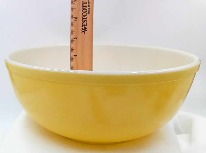 Pyrex Mixing Bowl Nesting Yellow Rainbow Primary Color 404 Glass Vintage MCM USA gallery
