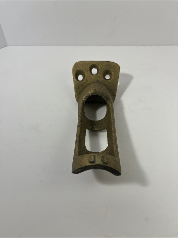 VTG Solid Brass Flag Pole Bracket Mount Heavy Duty 6 Inch Vintage USA Made gallery