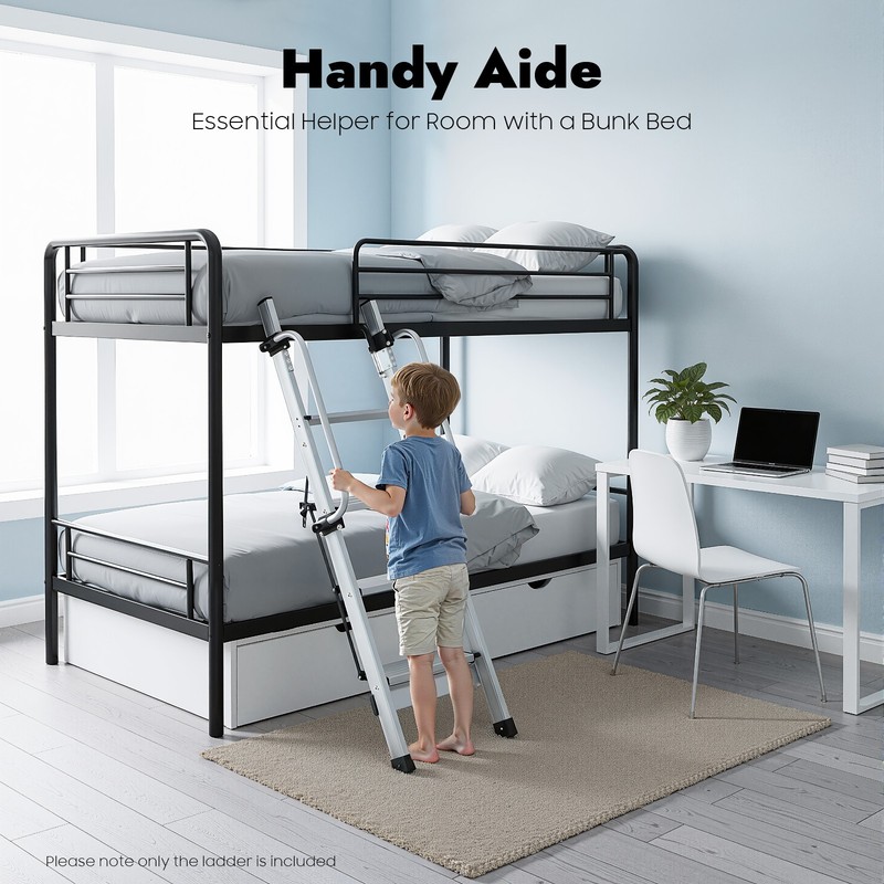 RV Bunk Ladder 4 Step Ladder Integrated Aluminum Camper Bed Ladder 1-1.2m Silver gallery