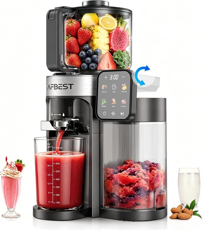 2026 Upgraded Cold Press Juicer Machine, 6.5" Extra Wide Chute Masticating Ju... gallery