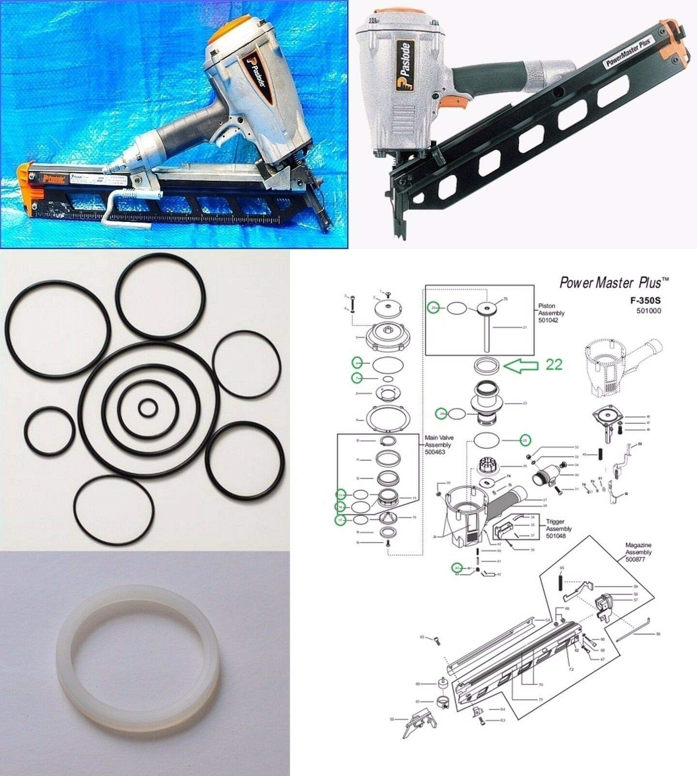 HAKATOP O-Ring Rebuild Kit for Paslode Framing Nailer F350-S with 402011 Cyli... gallery