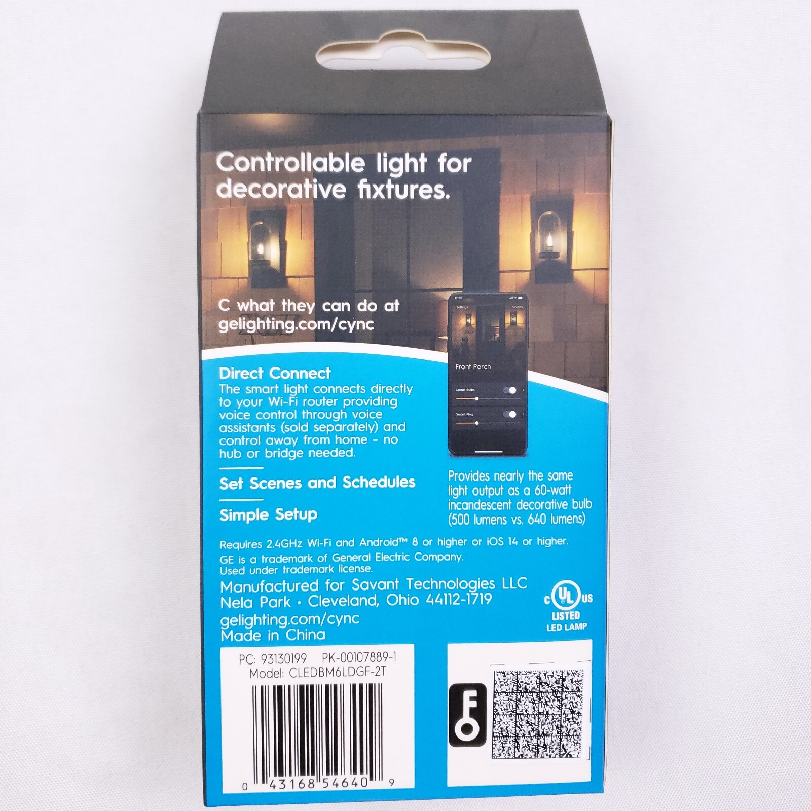 GE Lighting 93130193 6W Cync Direct Connect WiFi Smart Bulb White Medium Base gallery