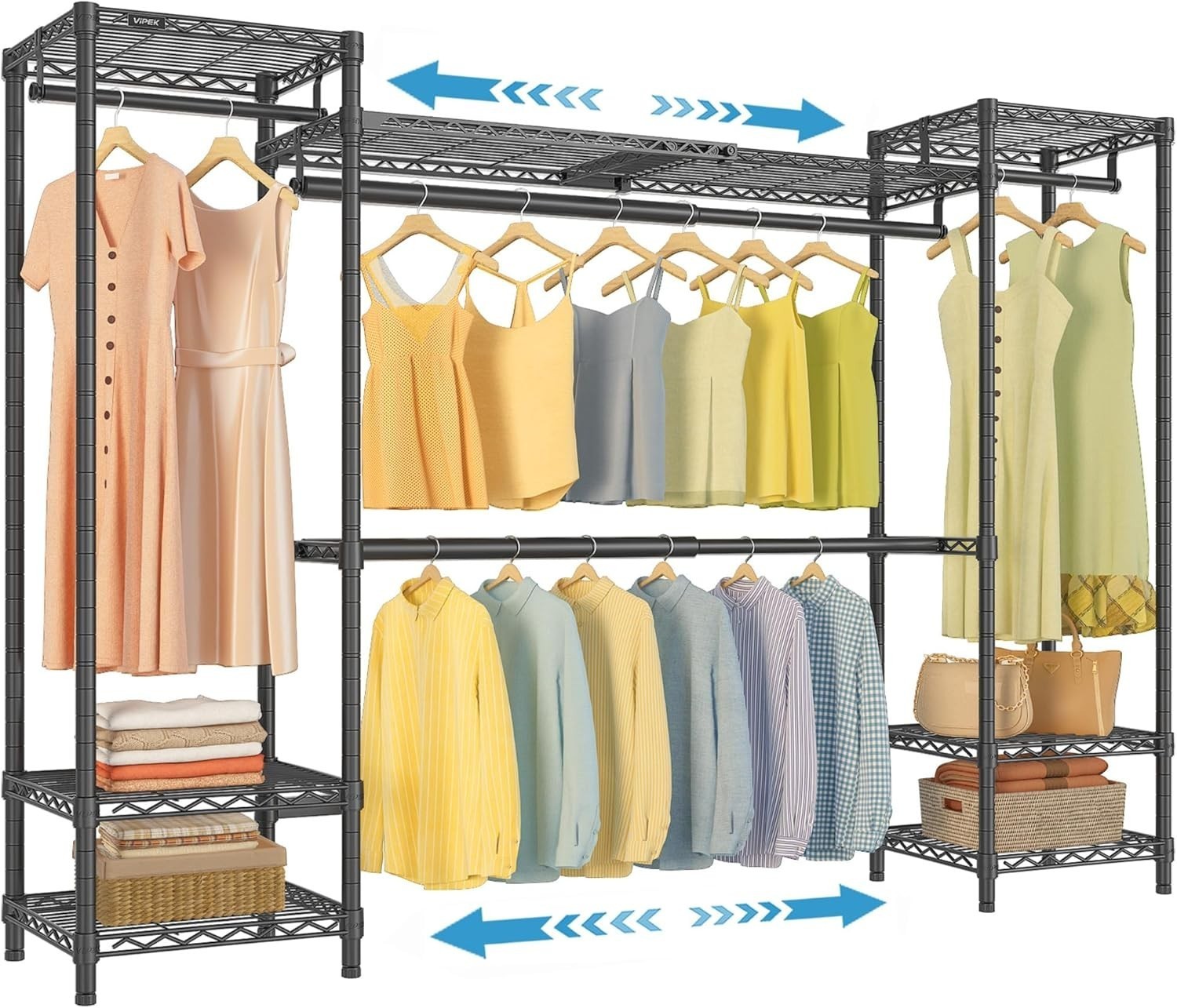 X30 Expandable Clothes Rack Adjustable from 5' to 6'11" 950lbs Capacity Heavy gallery