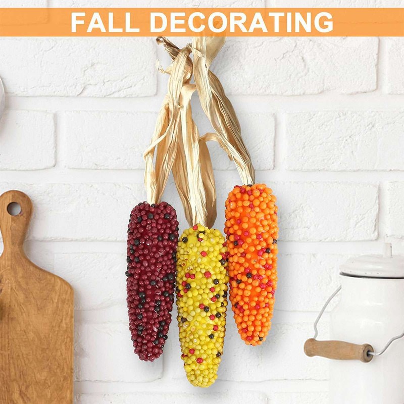 3/6pcs RAINBOW ORNAMENTAL Artificial CORN SEEDS -Thanksgiving, Fall, Home Decor gallery