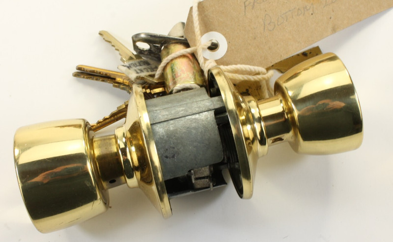 Lot of Random Keyed Entry Door Knobs Deadbolts Brass Crystal Lori Schlage Parts gallery