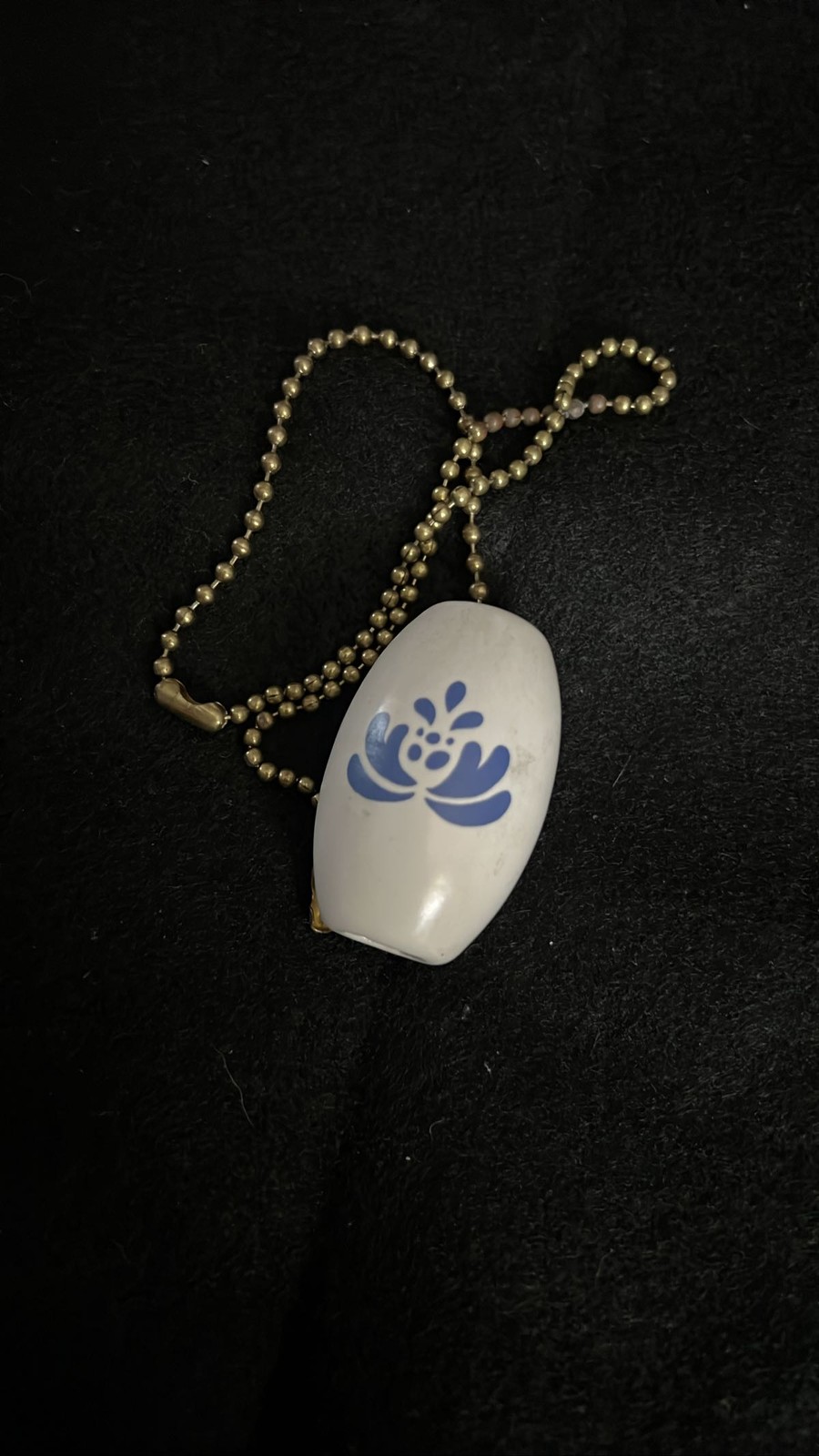 Pfaltzgraff Yorktowne Ceramic Fan Light Pull Chain White Blue Floral Replacement gallery