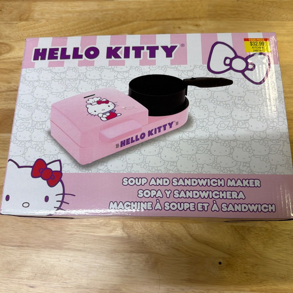 Hello Kitty Soup & Sandwich Maker Compact Lightweight Uncanny Brands BRAND NEW
