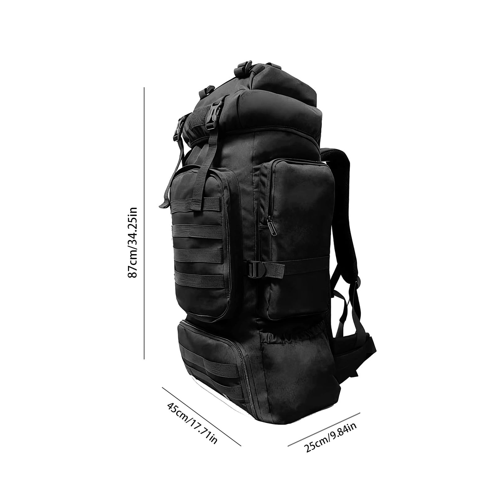 Tactical 80L Hiking Backpack with Dedicated Shoe Compartment - Large Capacity... 2