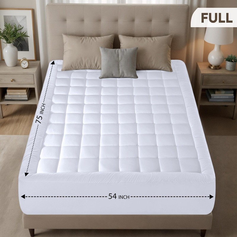 Utopia Bedding Full Mattress Pad, Quilted Fitted Premium Mattress Protector,... gallery