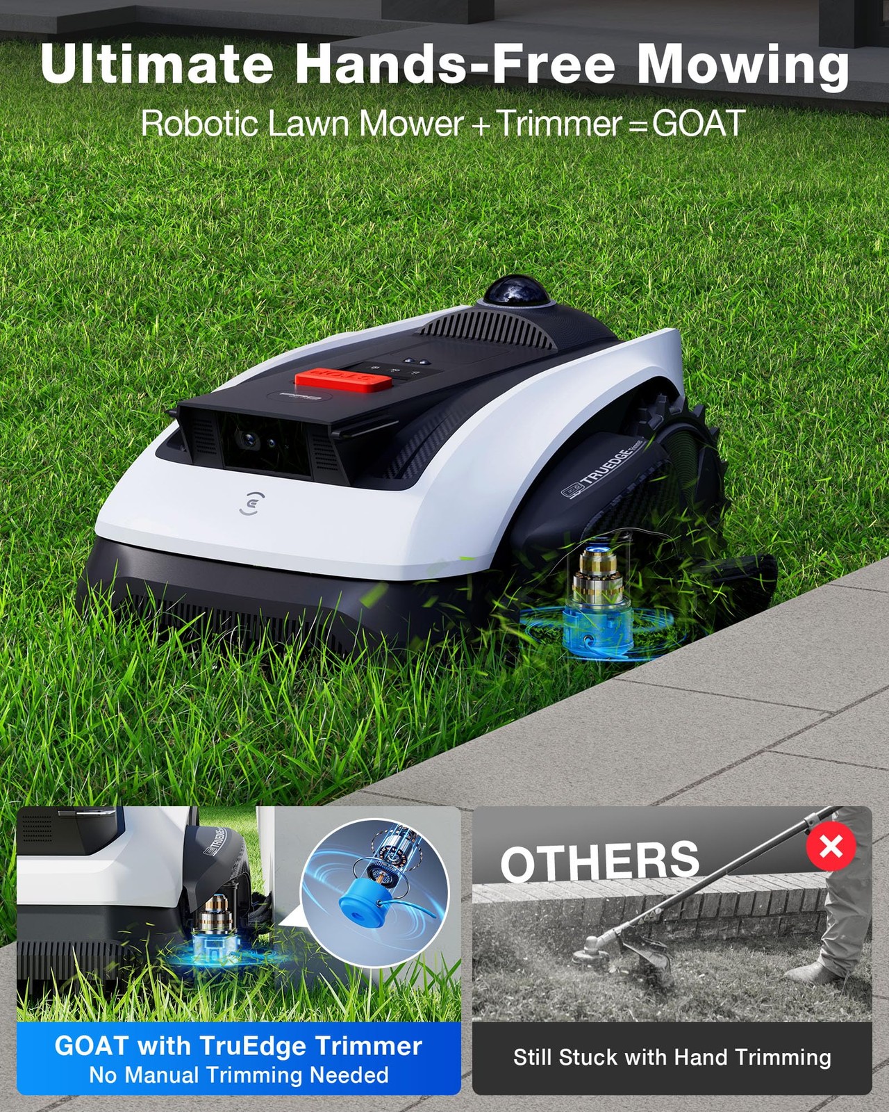 Robot Lawn Mower LiDAR PRO Wire Free Mapping AI Obstacle Avoidance ECOVACS O1000 gallery