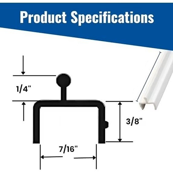 White Vinyl Sliding Screen Door Track Replacement Bottom Track (Size Options) gallery
