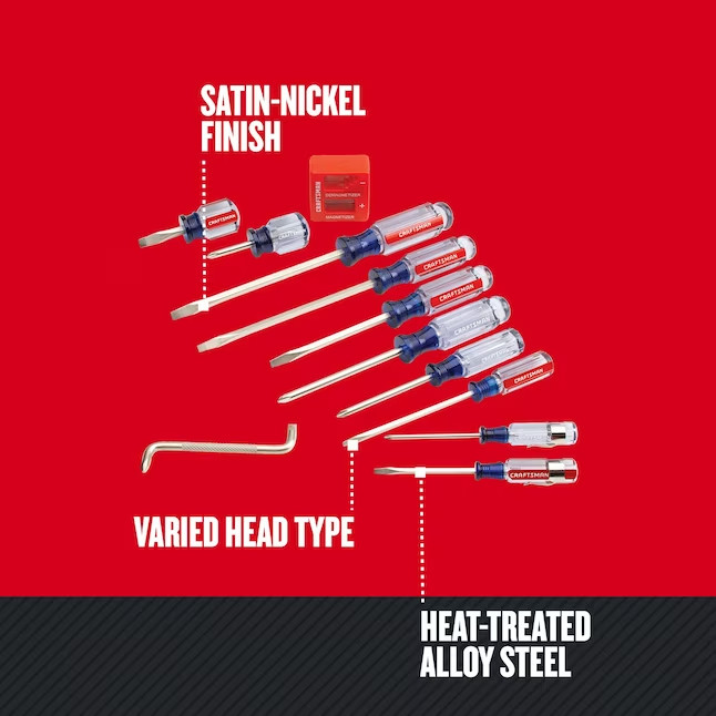 CRAFTSMAN Screwdriver Set, Assorted, 12Piece (CMHT65044) gallery