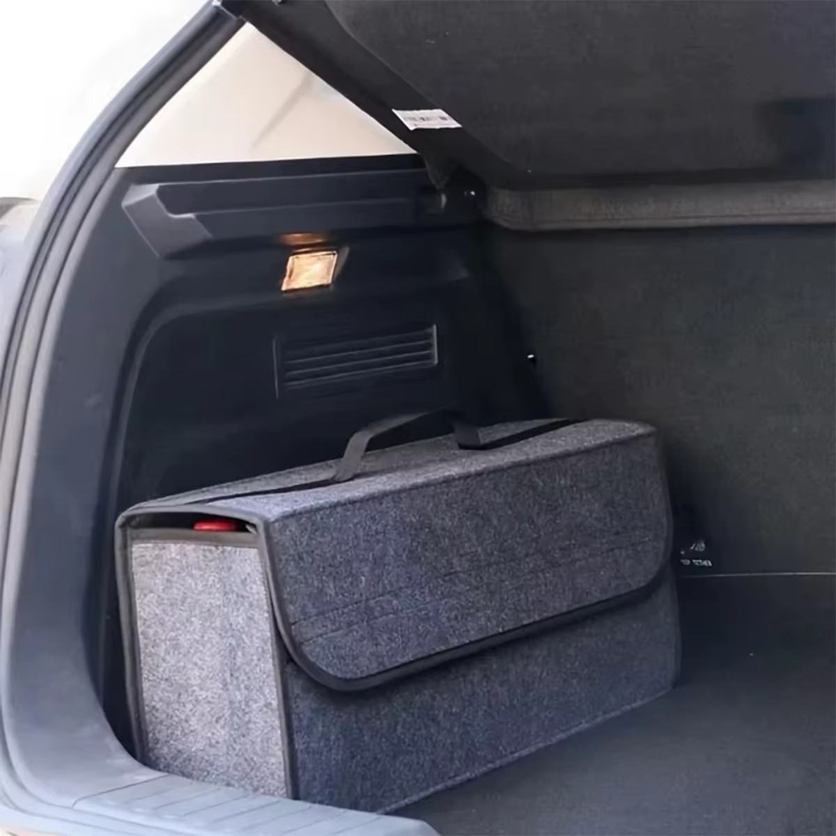1pc Dark Gray Car Felt Storage Box: Trunk Organizer Foldable Bag - NEW gallery