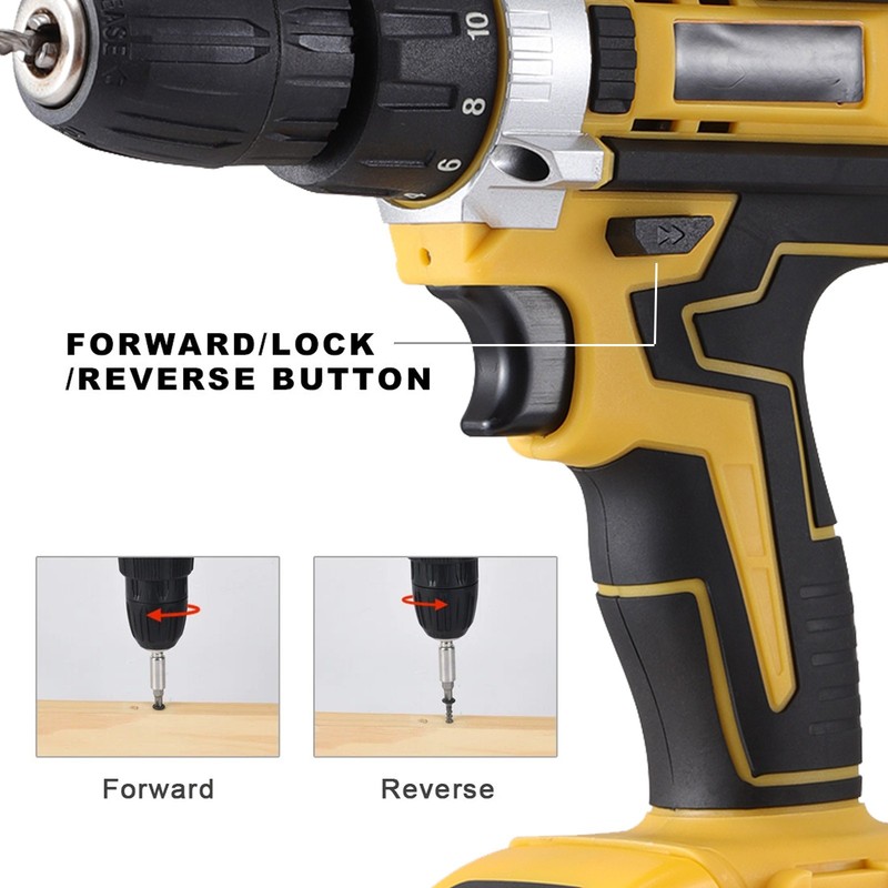 21-Volt Drill 2 Speed Electric Cordless Drill / Driver with Bits Set & Battery gallery